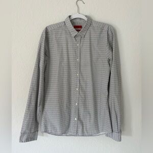 Hugo Boss Men's Long-Sleeve Extra Slim Fit Button-Down Geometric Shirt Size M